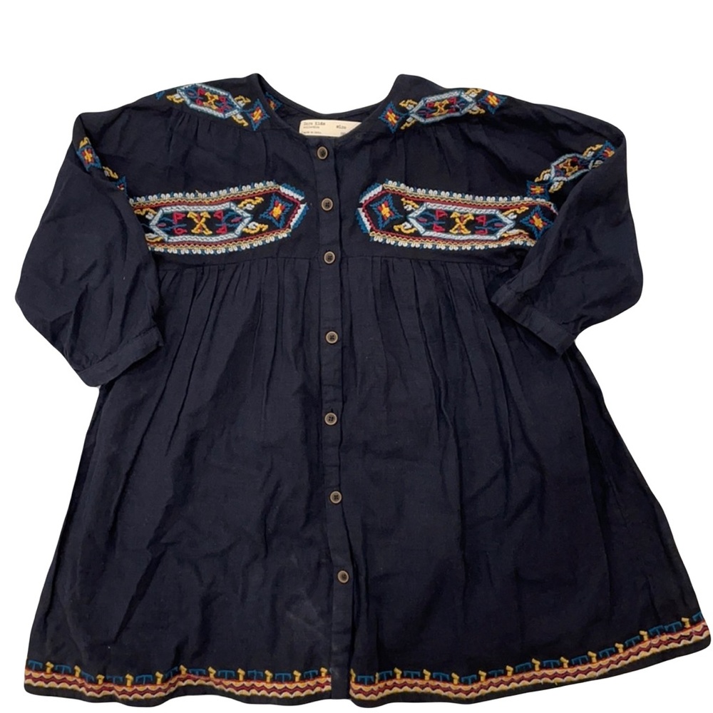 Zara Kids Navy blue baby-doll hippie dress.  Like new!